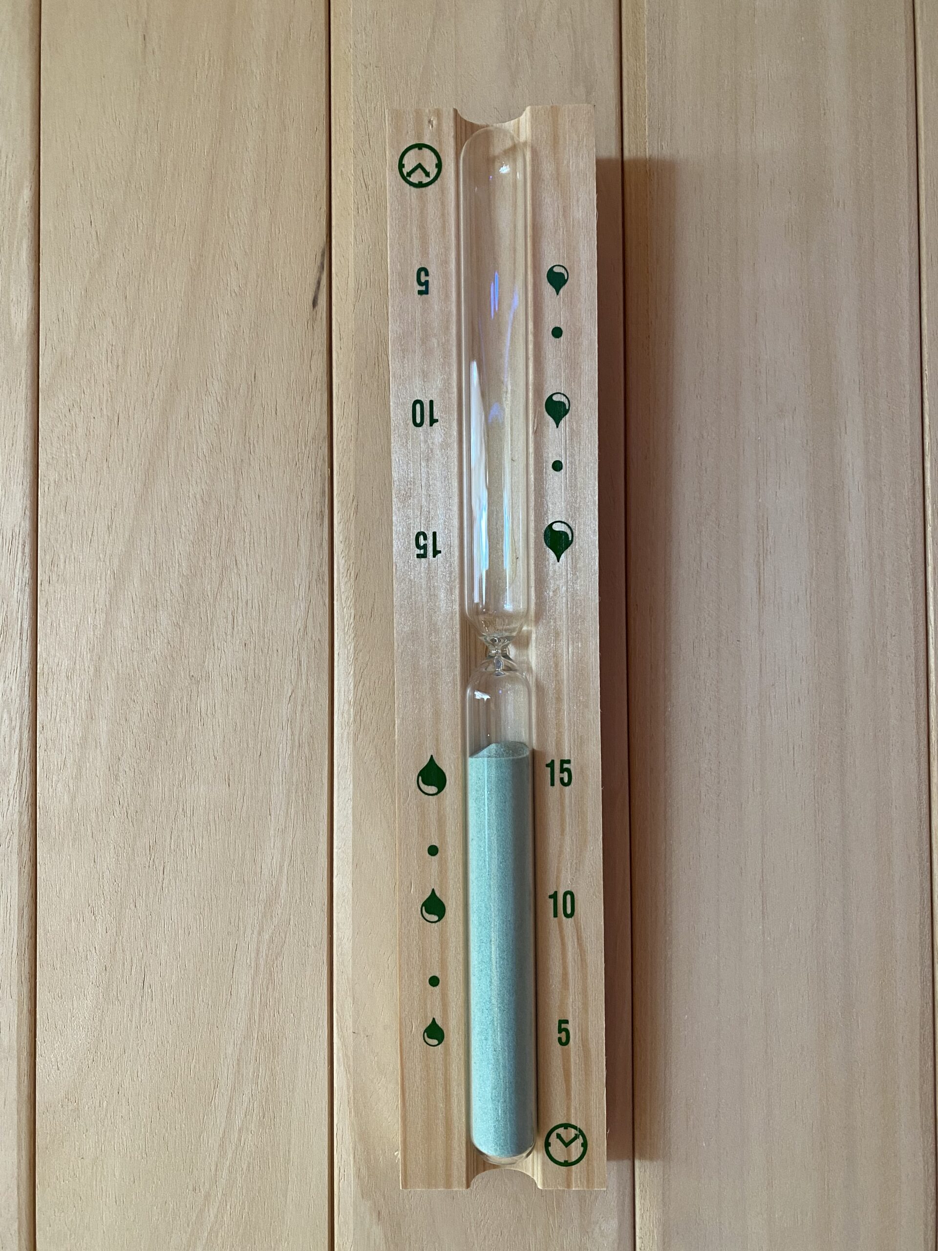 Sauna zandloper turkoois